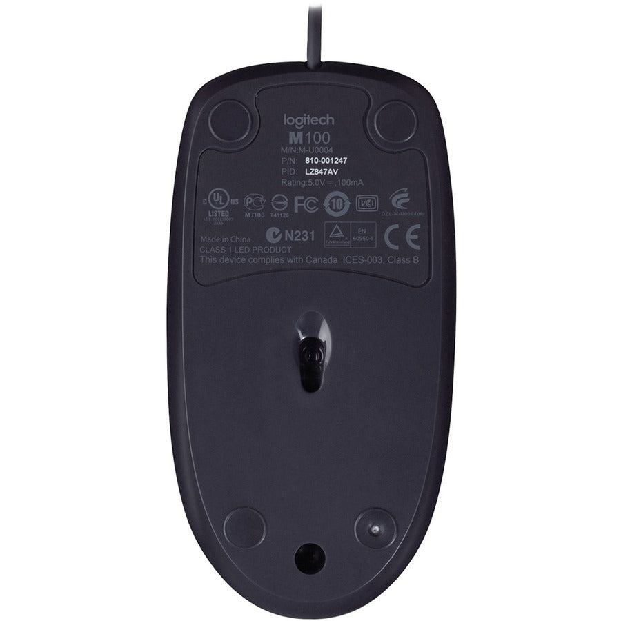 Optical - Cable - Black - USB - 800 dpi - Scroll Wheel - 3 Button(s) - Symmetrical - 1 Each