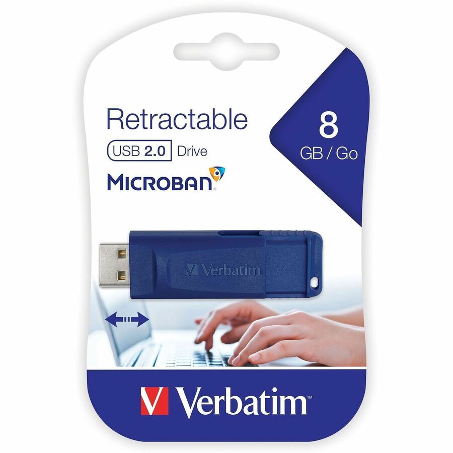 8 GB - USB 2.0 Type A - Blue - 5 Year Warranty - 1 Each
