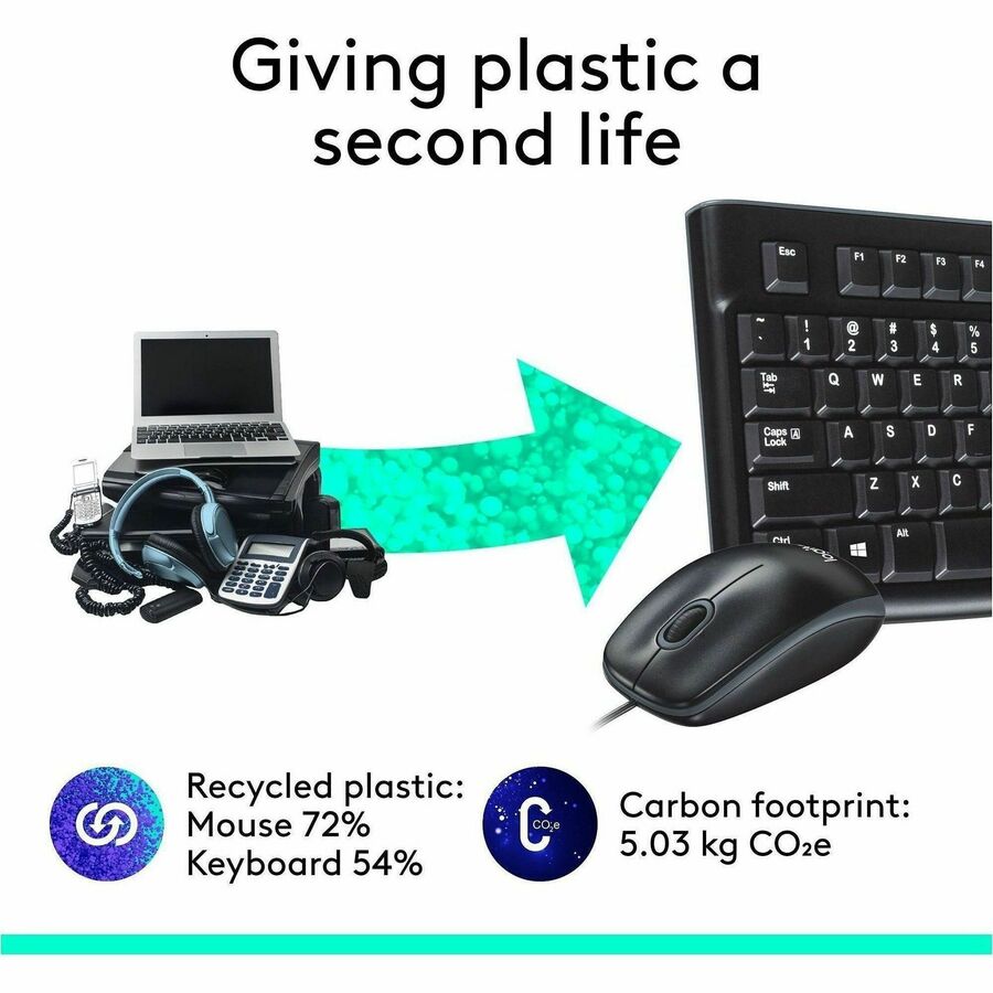 USB Cable Keyboard - 104 Key - USB Cable Mouse - Optical - 1000 dpi - 3 Button - Scroll Wheel - Compatible with Computer for PC - 1 Each