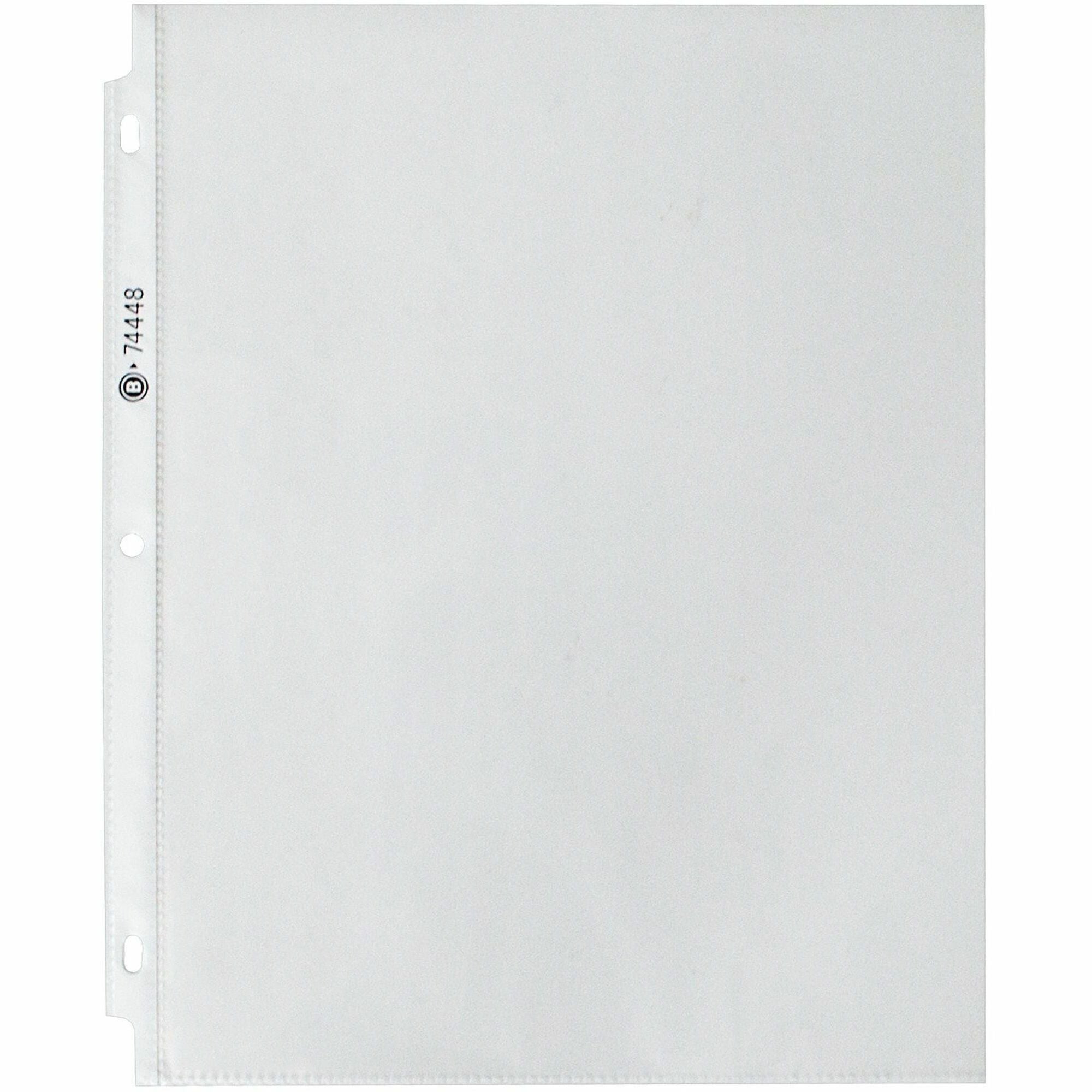 Business Source Economy Weight Sheet Protectors - 11" Height x 9" Width x 2 mil Thickness - For Letter 8 1/2" x 11" Sheet - Ring Binder - Rectangular - Semi Clear - Polypropylene - 200 / Box