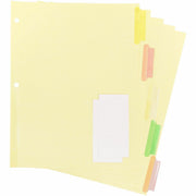 Business Source Insertable Tab Ring Binder Indexes - 5 Blank Tab(s) - 2" Tab Width - 8.5" Divider Width x 11" Divider Length - Letter - 3 Hole Punched - Multicolor Tab(s) - Tear Resistant, Punched, Insertable, Reinforced Edges - 1 Set