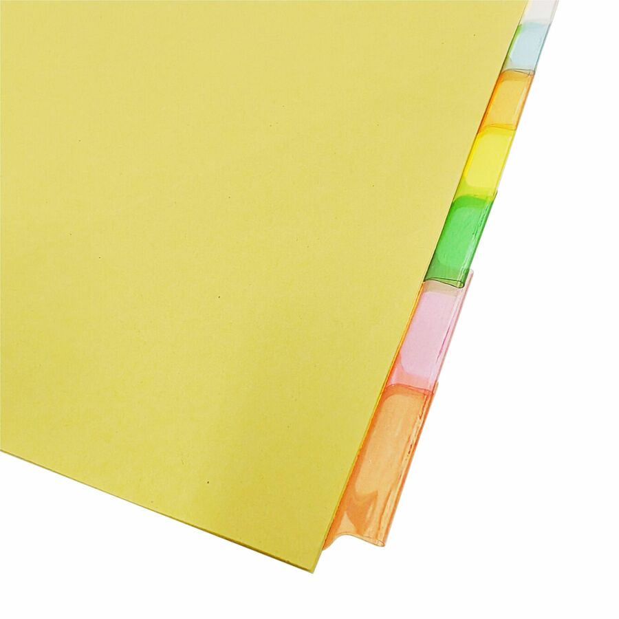 Business Source Insertable Tab Ring Binder Indexes - 8 Blank Tab(s) - 1.50" Tab Width - 8.5" Divider Width x 11" Divider Length - Letter - 3 Hole Punched - Multicolor Tab(s) - Tear Resistant, Punched, Insertable, Reinforced Edges - 1 Set
