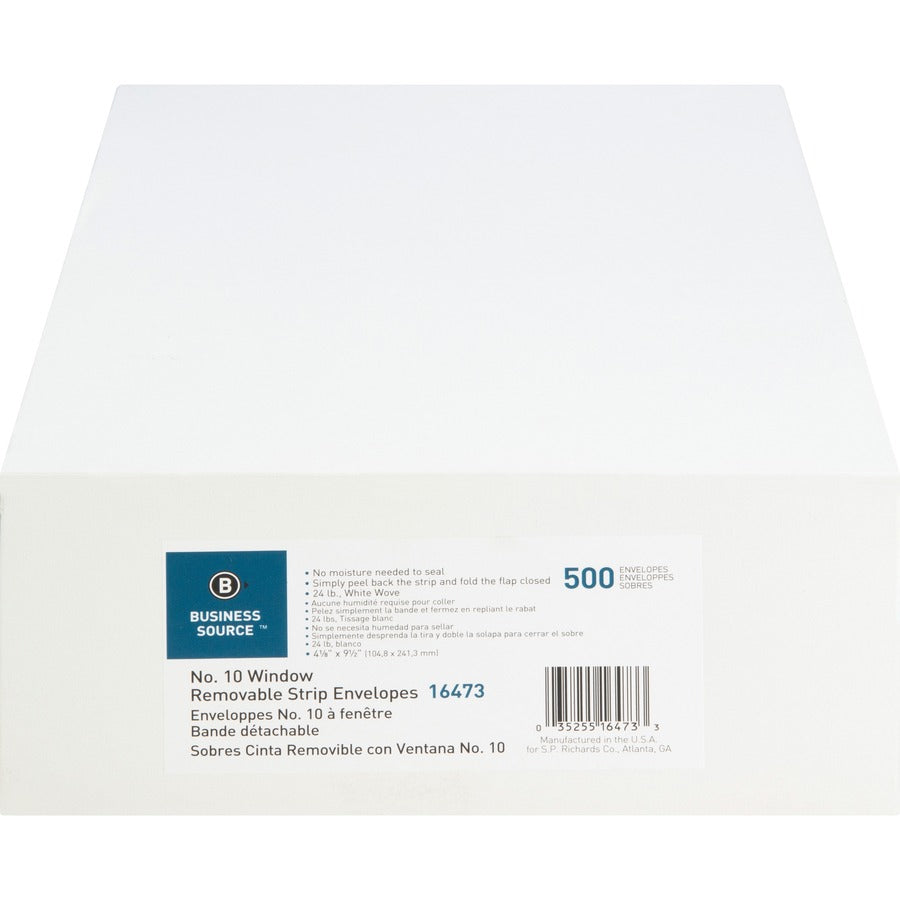 Business - #10 - 9 1/2" Width x 4 1/8" Length - Peel & Seal - White - Wove - 500 / Box
