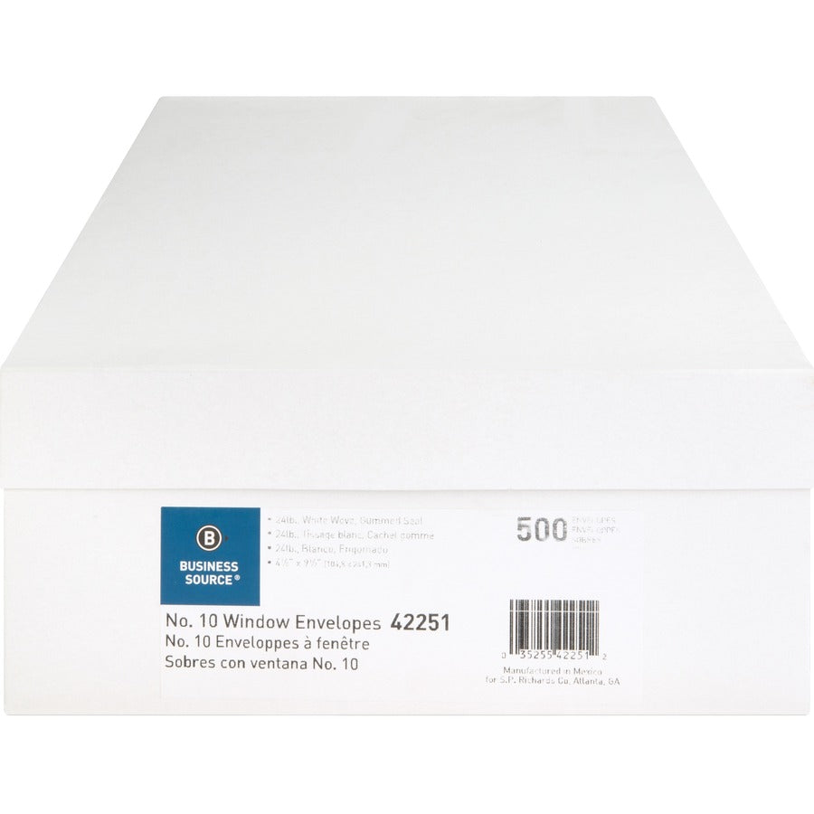 Single Window - #10 - 9 1/2" Width x 4 1/8" Length - 24 lb - White - 500 / Box