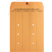 Inter-department - 10" Width x 13" Length - 28 lb - String/Button - Kraft - Kraft - 100 / Box