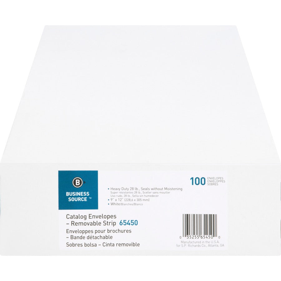 Catalog - 9" Width x 12" Length - 28 lb - Peel & Seal - White - Wove - 100 / Box