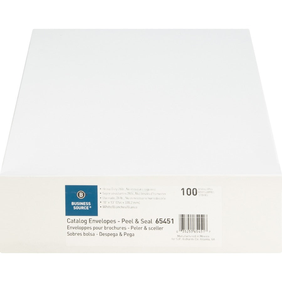 Catalog - 10" Width x 13" Length - 28 lb - Peel & Seal - White - Wove - 100 / Box