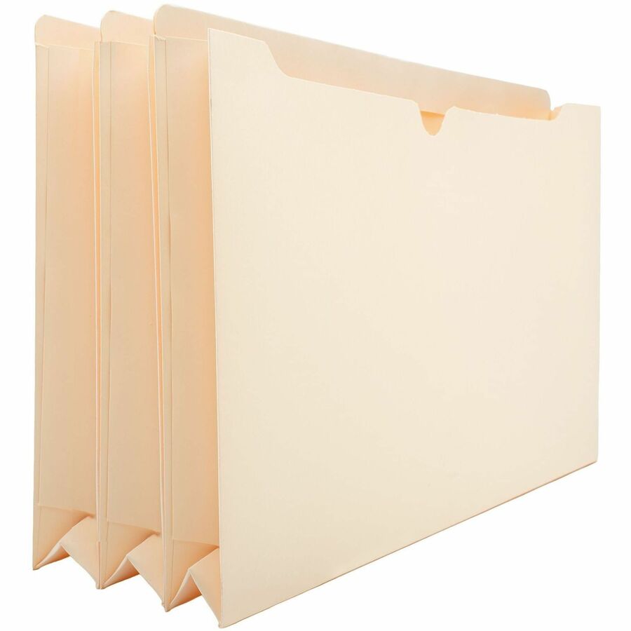 Business Source Straight Tab Cut Legal Recycled File Pocket - 8 1/2" x 14" - 2" Expansion - 11 pt. - Manila - Slip Resistant, Reinforced Tab, Heavyweight Cover - 10% Recycled - 50 / Box