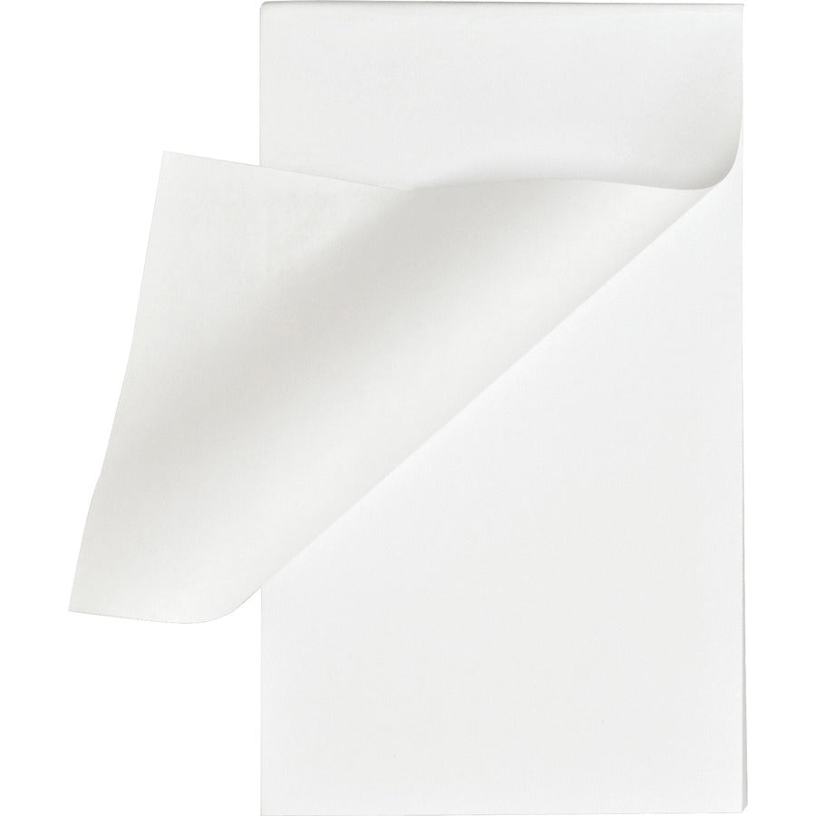 Business Source Plain Memo Pads - 100 Sheets - Plain - Glued - Unruled Front Ruling - 15 lb Basis Weight - 3" x 5" Sheet Size - White Paper - Chipboard Backing - 1 Dozen