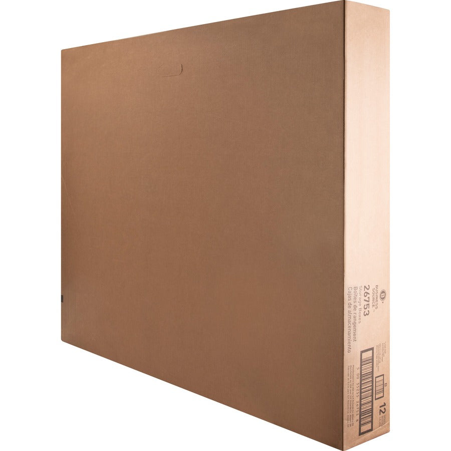 Business Source Lift-off Lid Light Duty Storage Box - External Dimensions: 15" Width x 24" Depth x 10" Height - Media Size Supported: Legal - Lift-off Closure - Light Duty - Stackable - Cardboard - White - For File - Recycled - 12 / Carton