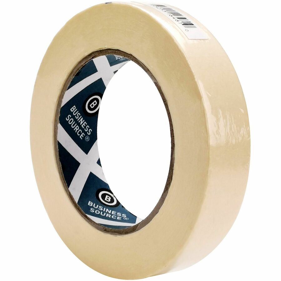 Business Source Utility-purpose Masking Tape - 60 yd Length x 1" Width - 3" Core - Tan - Crepe Paper Backing - For Bundling, Holding, Sealing, Masking - 1 Roll