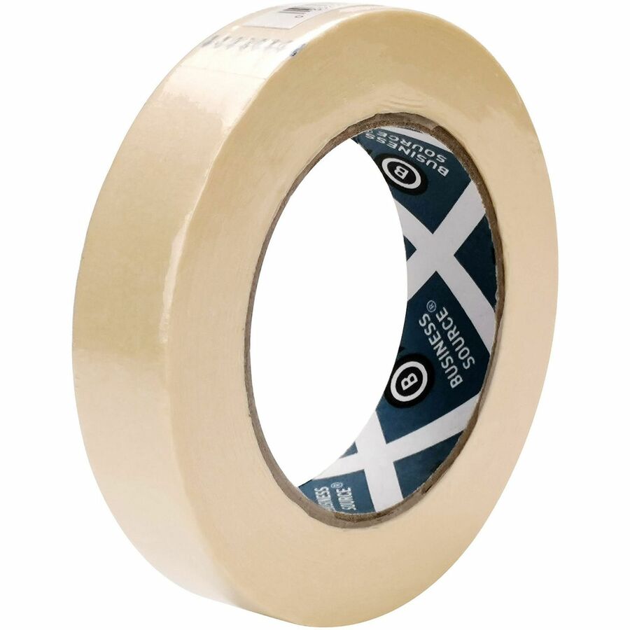 Business Source Utility-purpose Masking Tape - 60 yd Length x 1" Width - 3" Core - Tan - Crepe Paper Backing - For Bundling, Holding, Sealing, Masking - 1 Roll