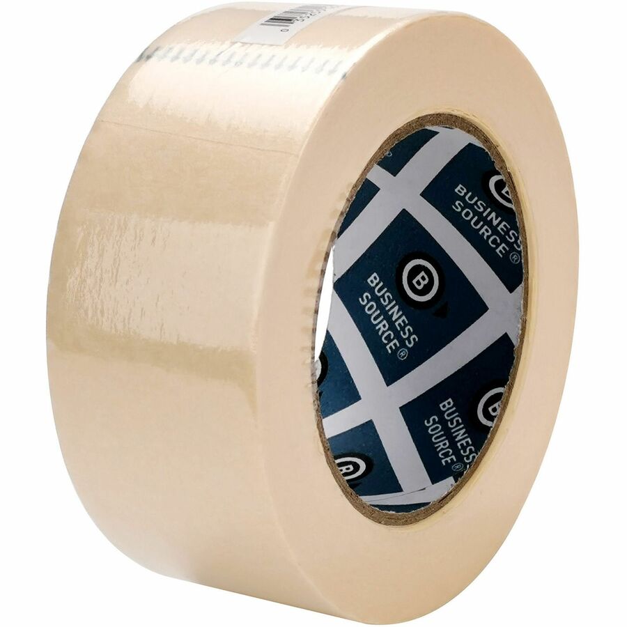 Business Source Utility-purpose Masking Tape - 60 yd Length x 2" Width - 3" Core - Tan - Crepe Paper Backing - For Bundling, Holding, Sealing, Masking - 1 Roll
