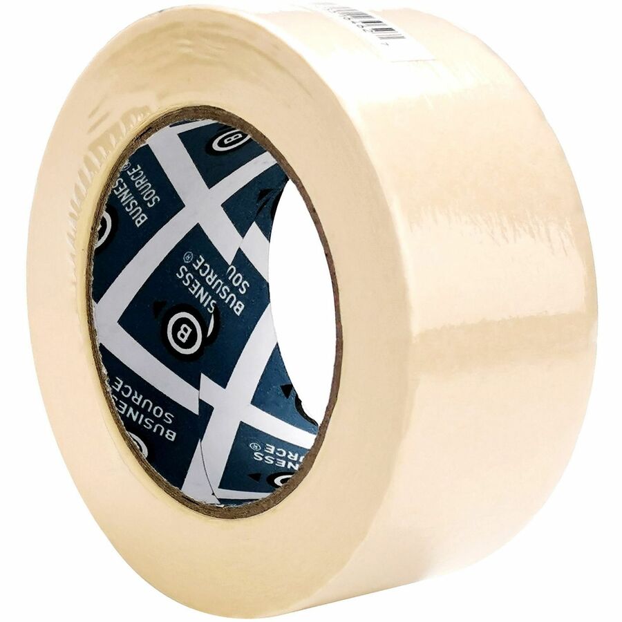 Business Source Utility-purpose Masking Tape - 60 yd Length x 2" Width - 3" Core - Tan - Crepe Paper Backing - For Bundling, Holding, Sealing, Masking - 1 Roll