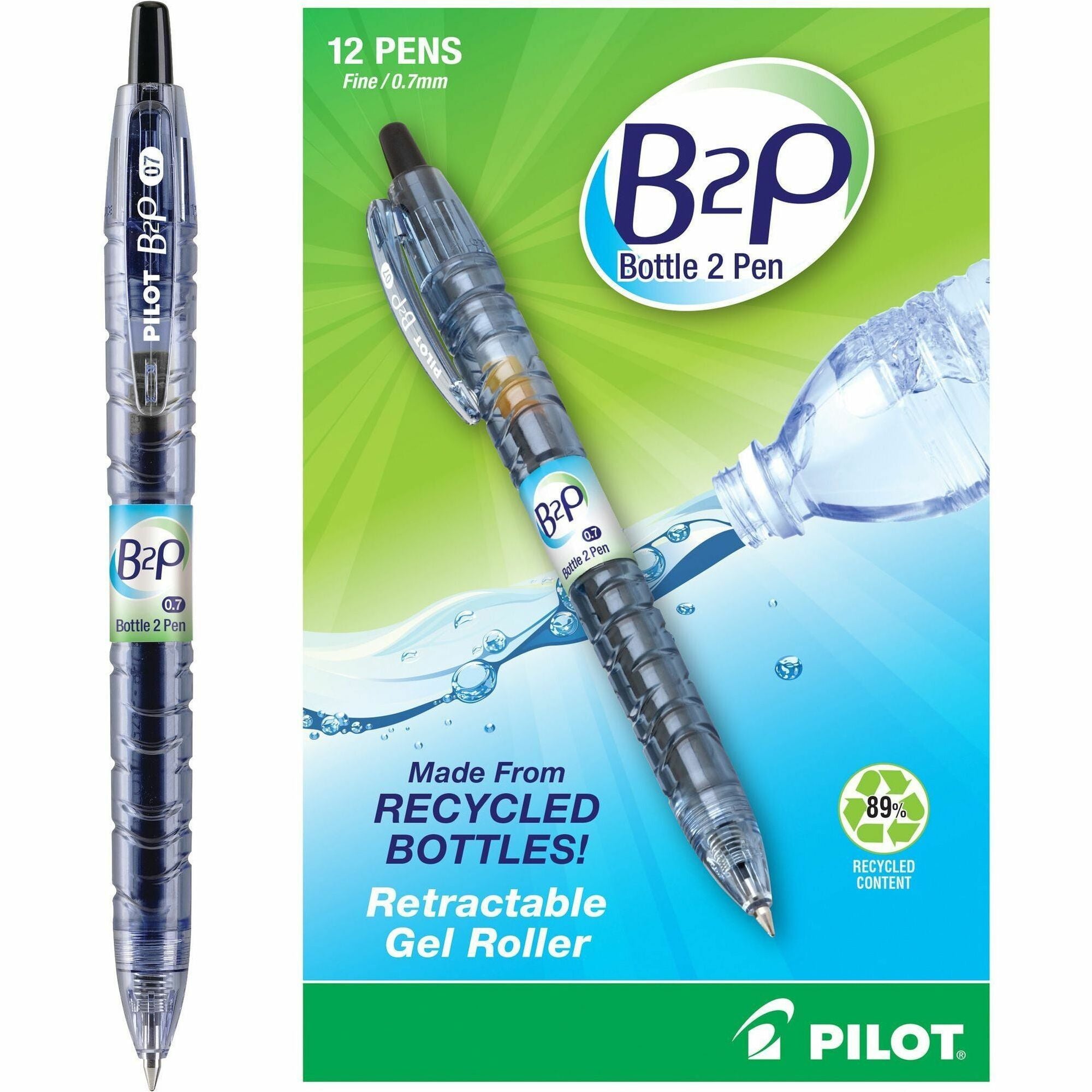 Pilot Fine Point Gel Pens - 0.7 mm Fine Pen Point - Refillable - Retractable - Black Ink - Gel-based - Plastic Barrel - 1 Dozen