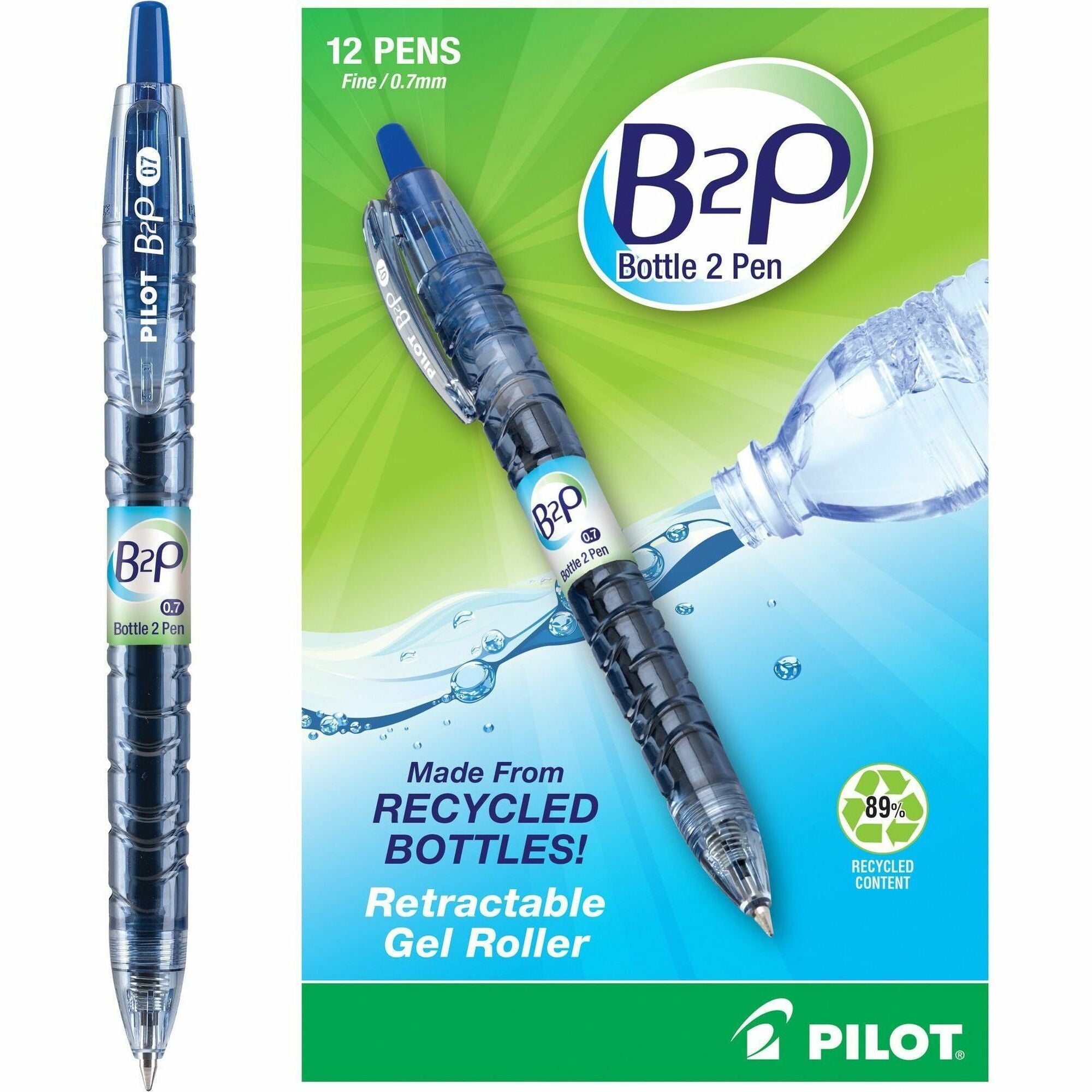 Pilot Fine Point Gel Pens - 0.7 mm Fine Pen Point - Refillable - Retractable - Blue Ink - Gel-based - Plastic Barrel - 1 Dozen