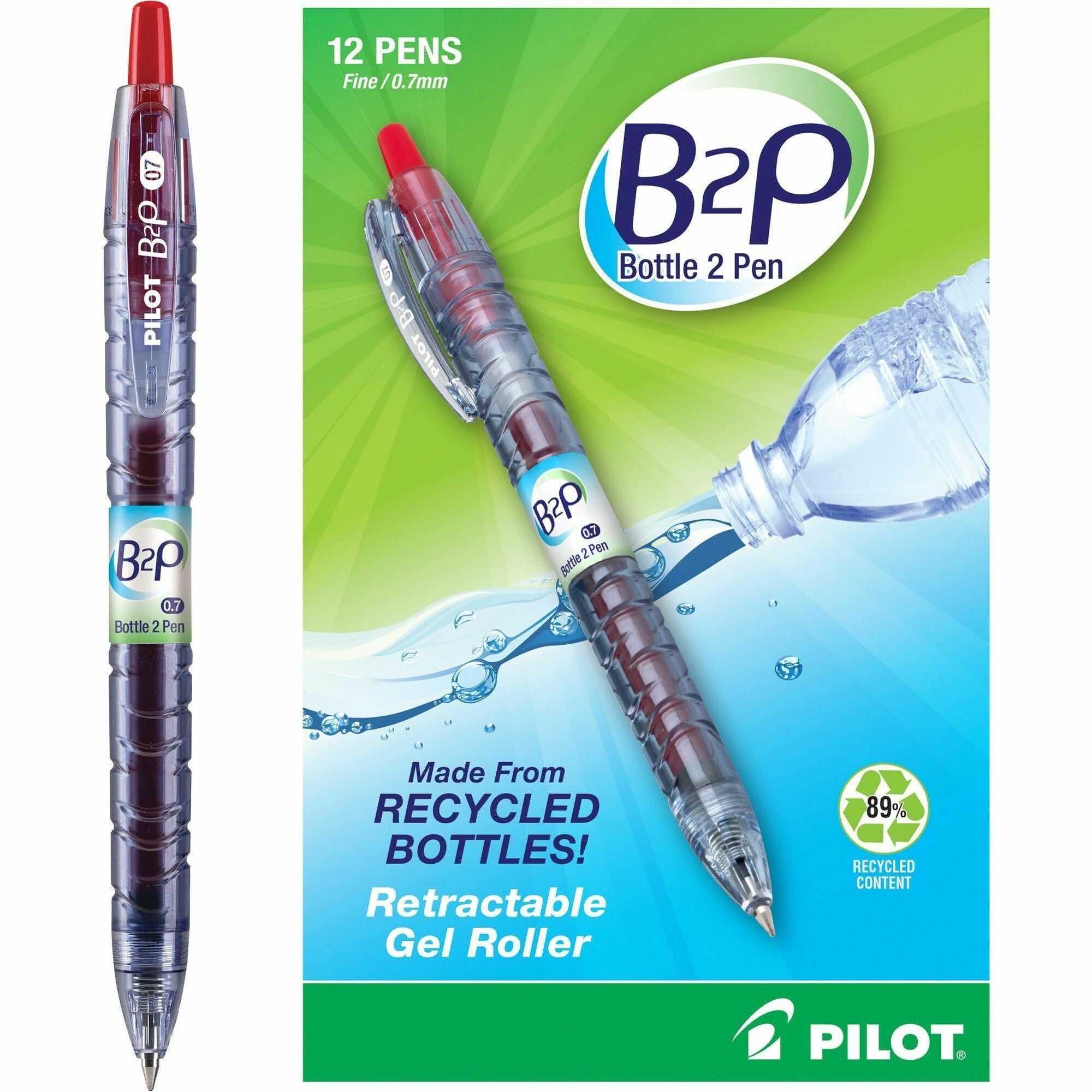 Pilot Fine Point Gel Pens - 0.7 mm Fine Pen Point - Refillable - Retractable - Red Ink - Gel-based - Plastic Barrel - 1 Dozen