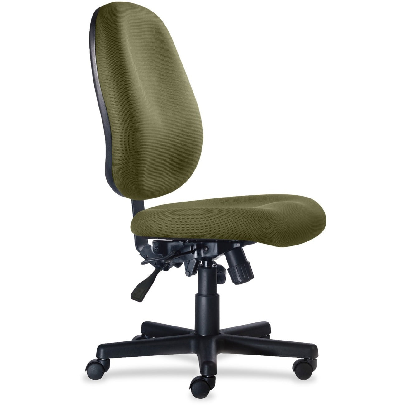 9 to 5 Seating Agent 1660 Armless Mid-Back Task Chair - Fern Seat Color - Polyester Seat Material - Acrylic Back Material - 5-star Base - 1 Each