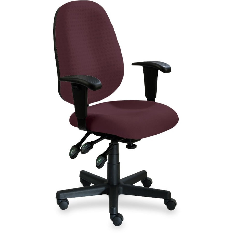 9 to 5 Seating Agent 1660 Mid-Back Task Chair with Arms - Plum Seat Color - Polyester Seat Material - Acrylic Back Material - 5-star Base - 1 Each