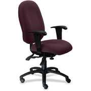 9 to 5 Seating Logic 1780 High-Back Task Chair with Arms - Plum Seat Color - Polyester Seat Material - Acrylic Back Material - 5-star Base - 1 Each