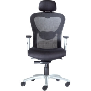 9 to 5 Seating Strata 1580 High-Back Mesh Task Chair with Headrest - Lead Seat Color - Polyester Seat Material - Acrylic Back Material - 5-star Base - 1 Each