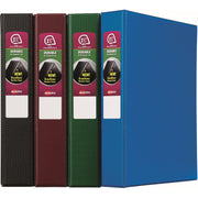 Avery Durable Binder, 1 1/2" Capacity, Letter Size, 375 Sheet, 3 Slant Rings, 2 Pockets, Polypropylene, Assorted Colors (Blue, Maroon, Black, Green), Recycled, 1 Carton