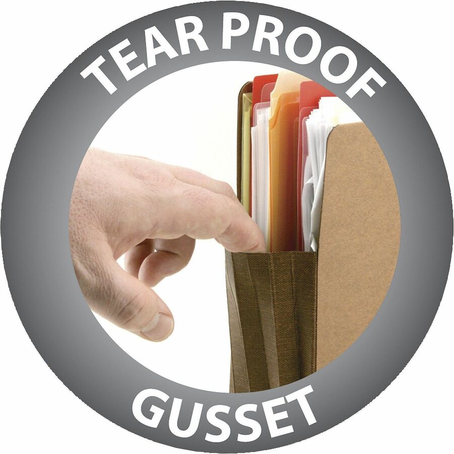 Smead Easy Grip Straight Tab Cut Legal Recycled File Pocket - 8 1/2" x 14" - 1 3/4" Expansion - Redrope - Tear Proof, Tear Resistant, Reinforced Gusset - 30% Recycled - 25 / Box
