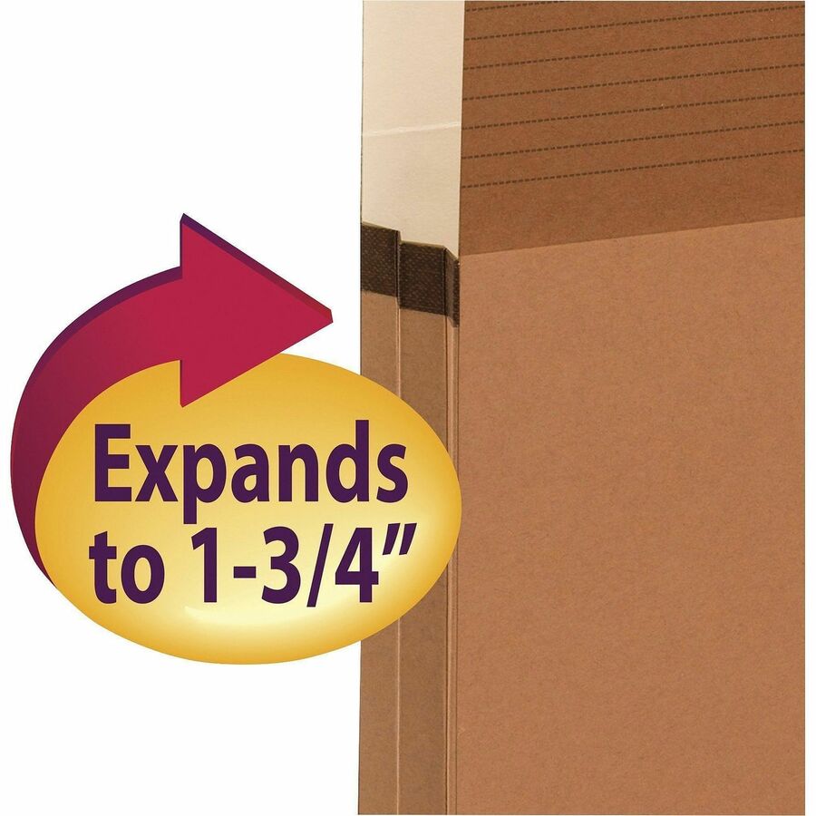 Smead Easy Grip Straight Tab Cut Legal Recycled File Pocket - 8 1/2" x 14" - 1 3/4" Expansion - Redrope - Tear Proof, Tear Resistant, Reinforced Gusset - 30% Recycled - 25 / Box