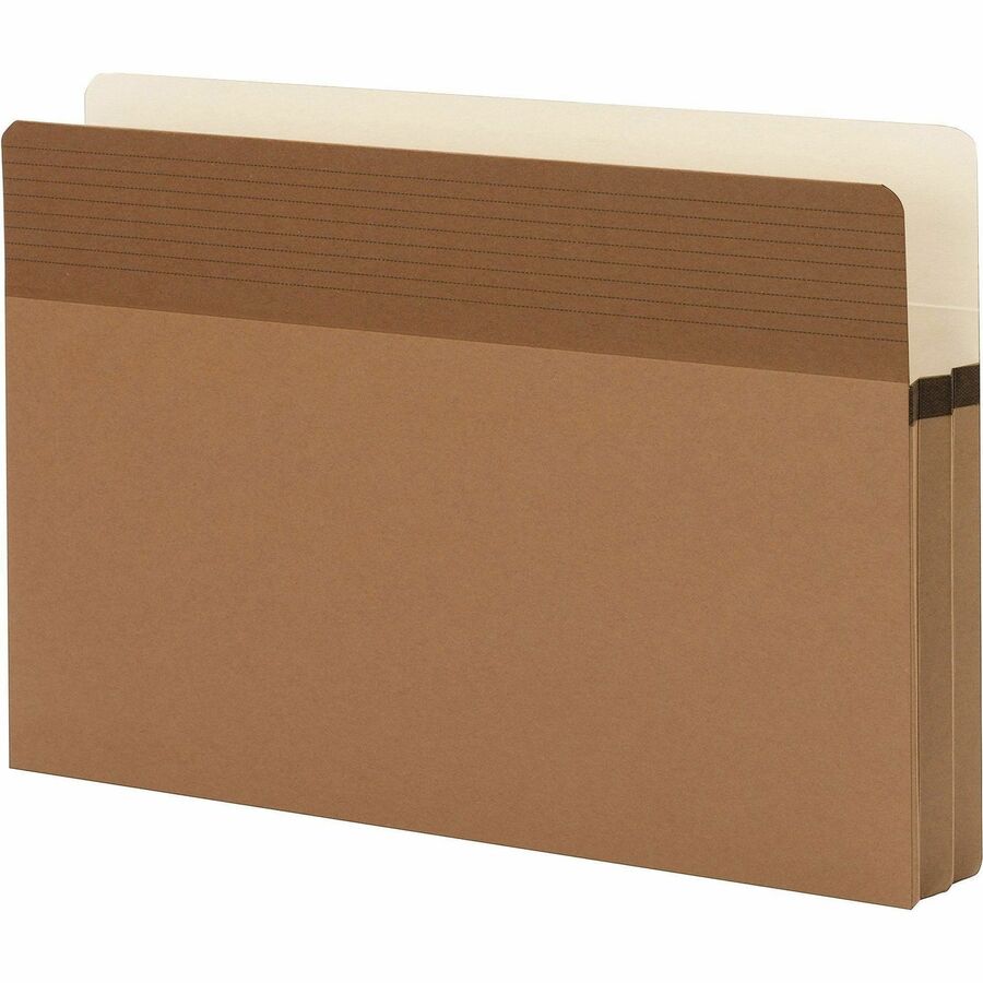 Smead Easy Grip Straight Tab Cut Legal Recycled File Pocket - 8 1/2" x 14" - 1 3/4" Expansion - Redrope - Tear Proof, Tear Resistant, Reinforced Gusset - 30% Recycled - 25 / Box