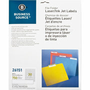 43/64" Width x 3 7/16" Length - Permanent Adhesive - Rectangle - Laser, Inkjet - White - Jam-free, Lignin-free - 30 / Sheet - 750 / Pack