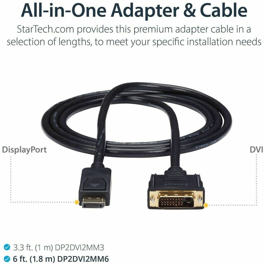 StarTech.com 6 ft DisplayPort to DVI Cable - M/M