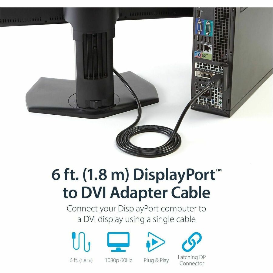StarTech.com 6 ft DisplayPort to DVI Cable - M/M