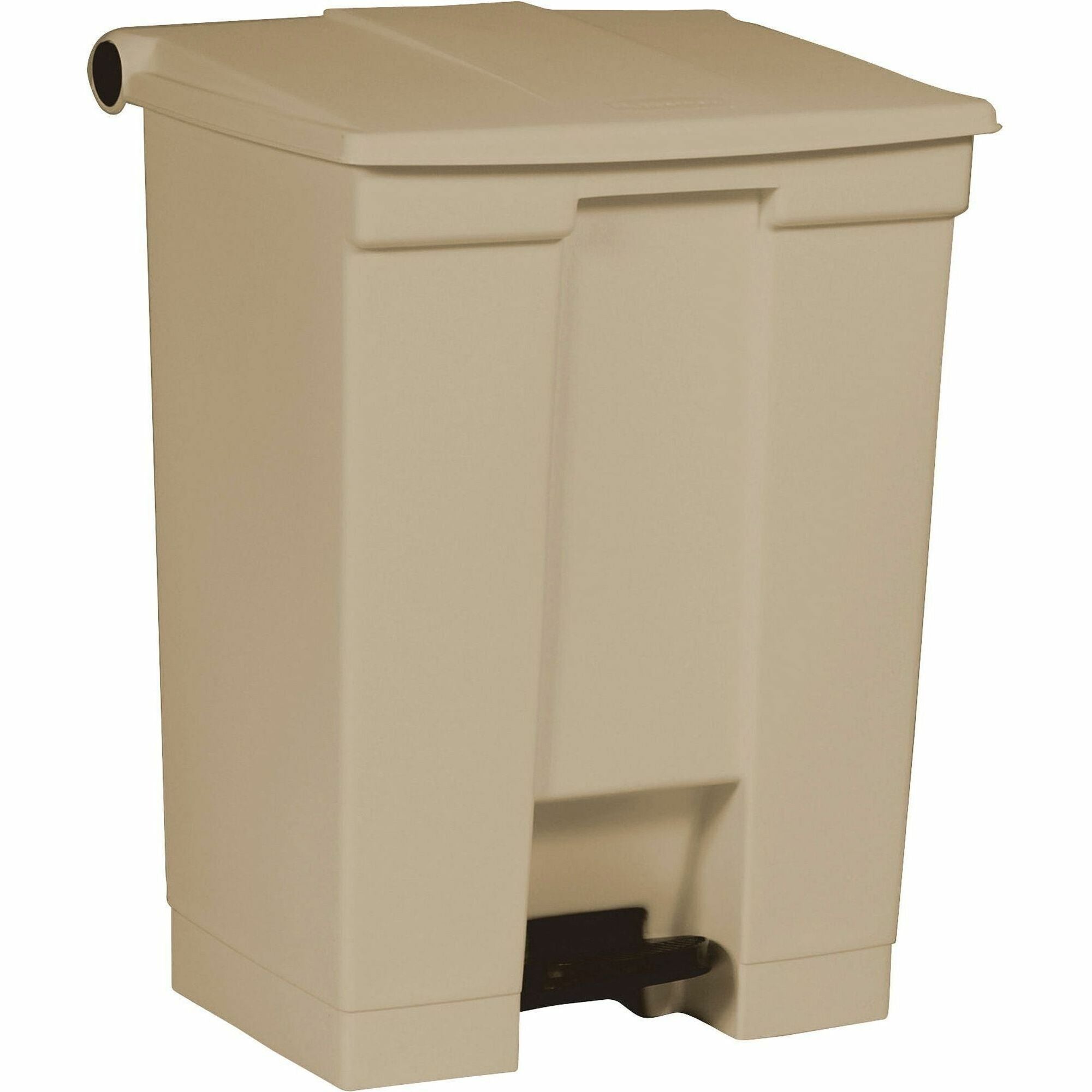 Rubbermaid Commercial Mobile Step-On Container, 18 Gallon, Rectangular, Fire-Safe, Puncture Resistant, Heavy Duty, Pedal Control, Plastic, Beige, 1 Each