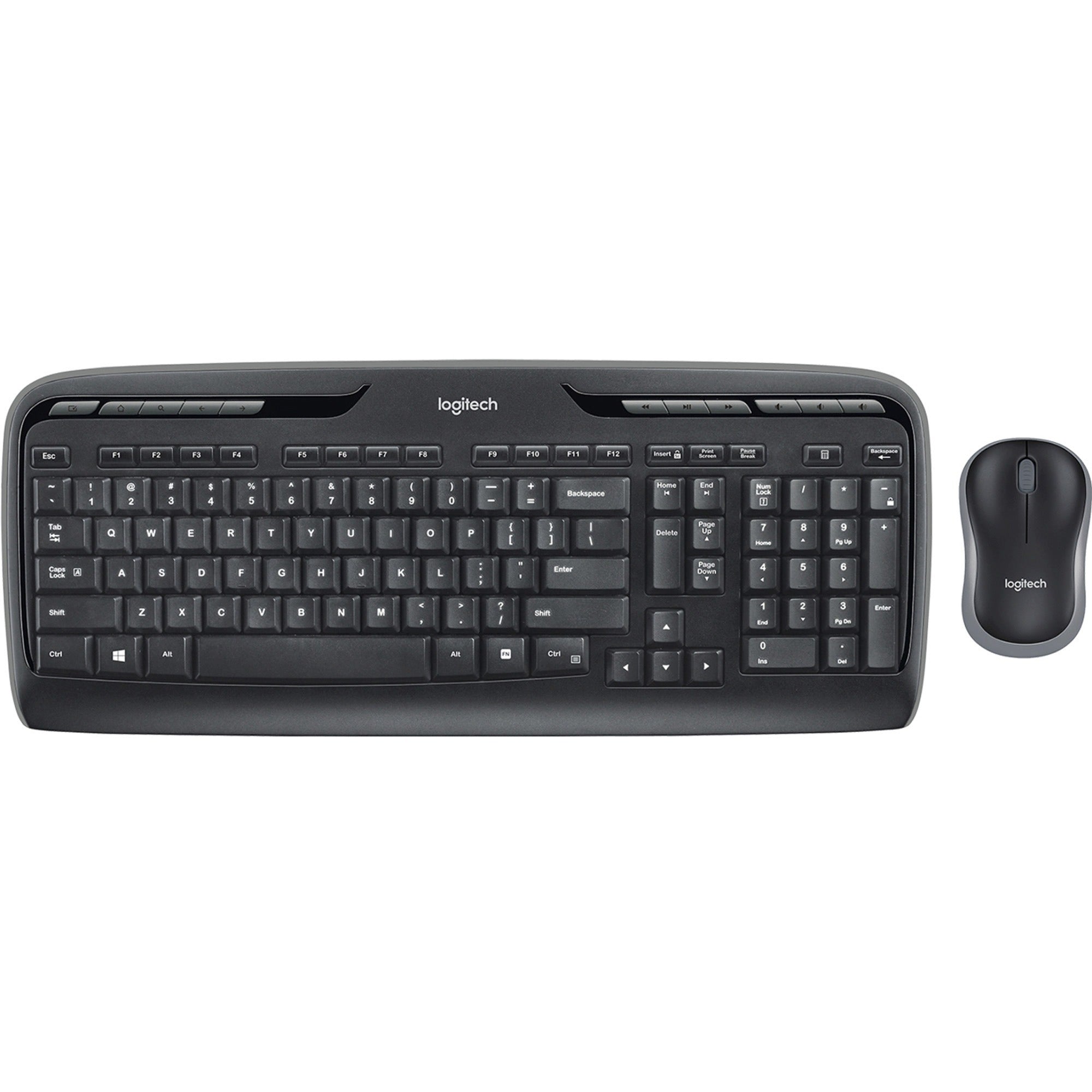USB Wireless RF 2.40 GHz Keyboard - 115 Key - Black - USB Wireless RF Mouse - Optical - Scroll Wheel - Black - Multimedia, Calculator, Media Player, Email Hot Key(s) - AA, AAA - Compatible with Computer for PC - 1 Each