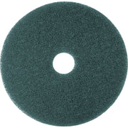 Round - 12" Diameter - Scrubbing, Floor - Hard Floor - 175 rpm to 600 rpm Speed Supported - Textured, Adhesive, Durable, Heavy Duty, Dirt Remover, Scuff Mark Remover, Abrasive - Nylon, Polyester Fiber - Blue - 5 / Carton