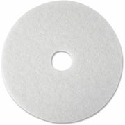 3M White Super Polish Pads - Round - 12" Diameter - Polishing, Floor, Buffing, Scrubbing - Wood Floor - 175 rpm to 600 rpm Speed Supported - Textured, Adhesive, Durable, Scuff Mark Remover, Heel Mark Remover - Polyester Fiber - White - 5 / Carton