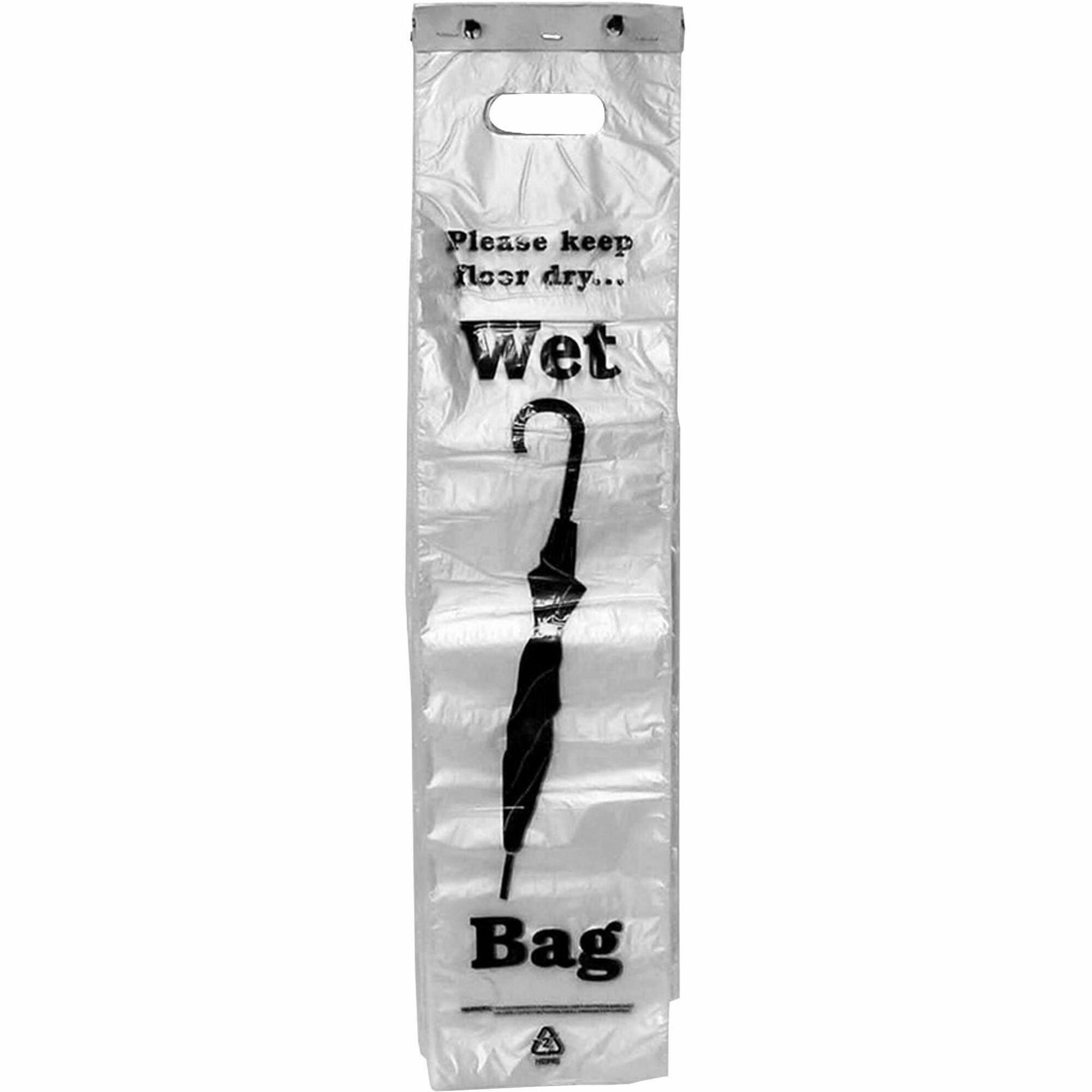 31" Length x 7" Width - Clear, Black - Plastic - Umbrella - 1 Carton
