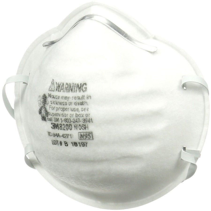 Standard - Allergen, Dust Protection - White - Lightweight, Disposable, Adjustable Nose Clip, Comfortable - 20 / Box
