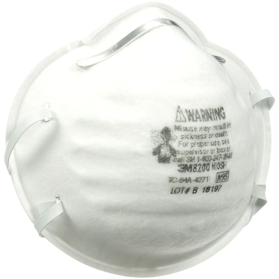 Standard - Allergen, Dust Protection - White - Lightweight, Disposable, Adjustable Nose Clip, Comfortable - 20 / Box