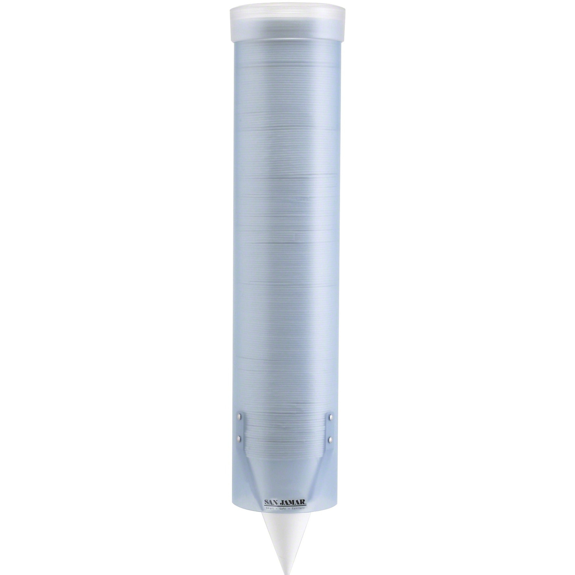 16" Tube - Pull Dispensing - Wall Mountable - Frosted Blue, Transparent - Plastic - 1 Each