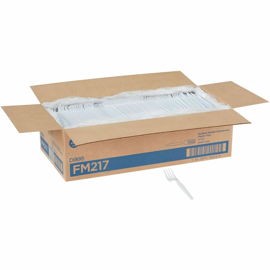 Dixie Medium-weight Disposable Forks Grab-N-Go by GP Pro - White - 1 Carton