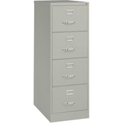 Lorell Fortress Series 26-1/2" Commercial-Grade Vertical File Cabinet - 18" Width x 26.5" Depth x 52" Height - 4 x Drawer(s) for File - Legal - Vertical - Lockable, Ball-bearing Suspension, Heavy Duty - Light Gray - Steel - Recycled