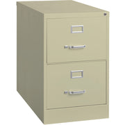 Lorell Fortress Series 26-1/2" Commercial-Grade Vertical File Cabinet - 18" Width x 26.5" Depth x 28.4" Height - 2 x Drawer(s) for File - Legal - Vertical - Lockable, Ball-bearing Suspension, Heavy Duty - Putty - Steel - Recycled