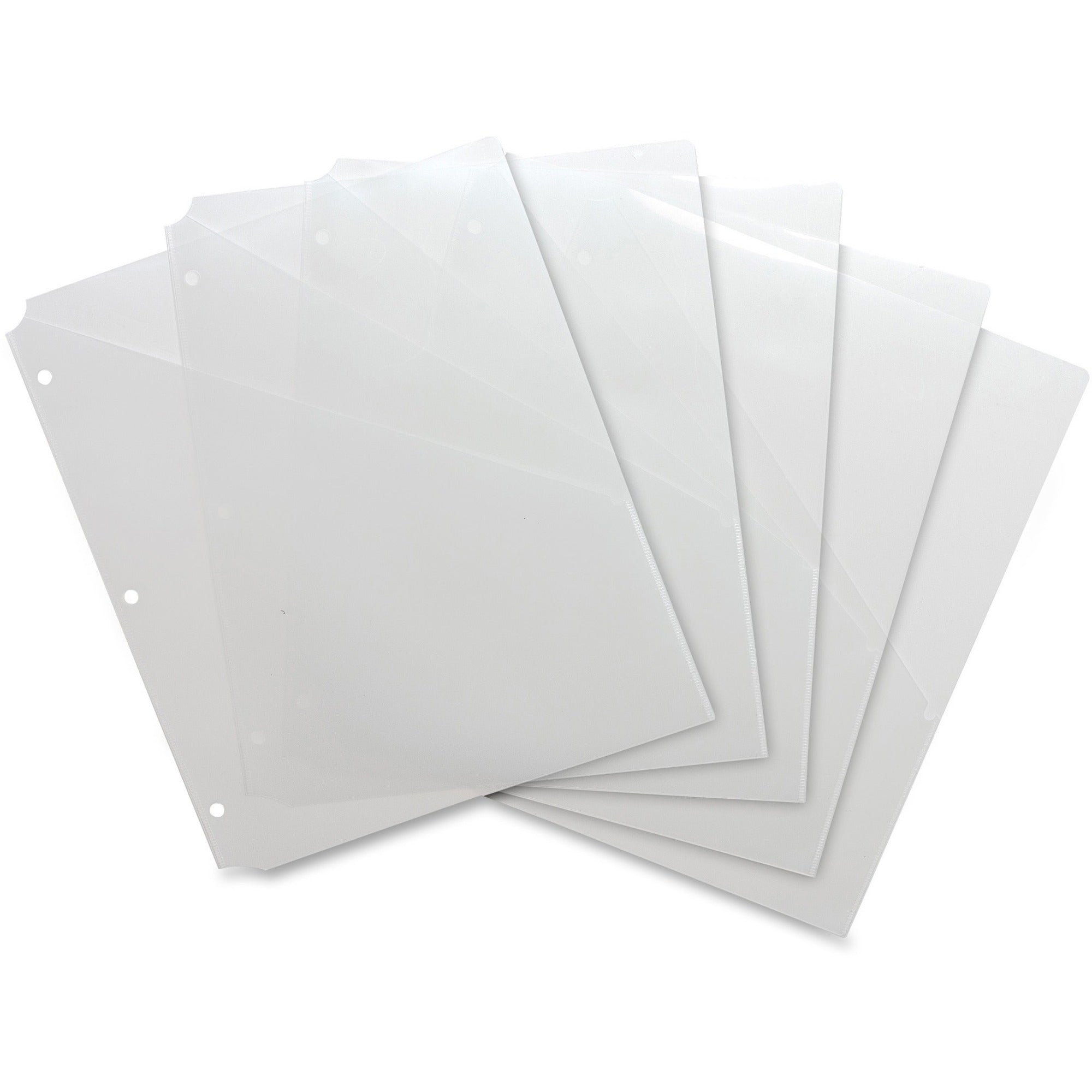40 x Sheet Capacity - For Letter 8 1/2" x 11" Sheet - 3 x Holes - Rectangular - Clear - Polypropylene - 5 / Pack
