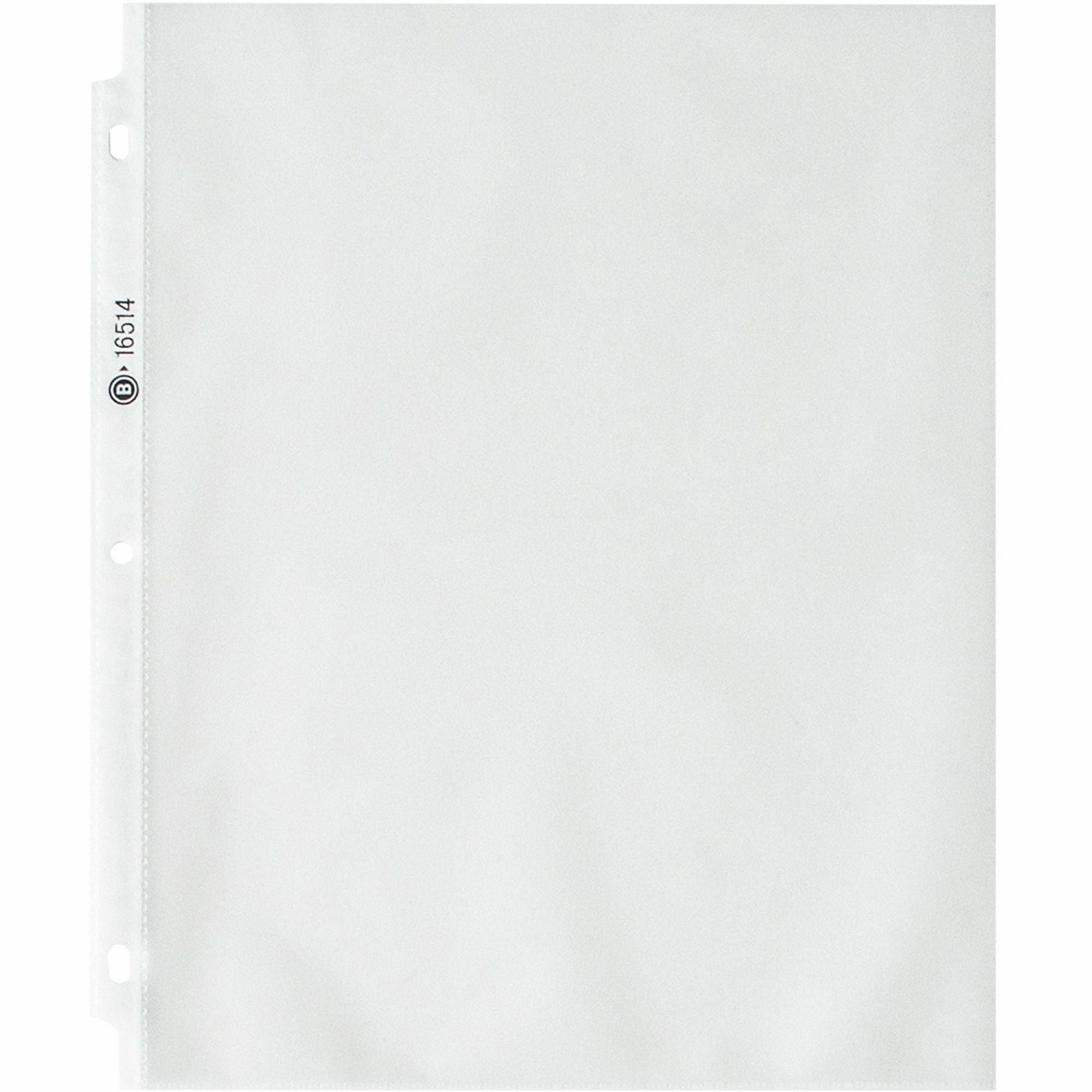 Business Source Nonglare Top-loading Sheet Protectors - 11" Height x 9" Width x 3.3 mil Thickness - For Letter 8 1/2" x 11" Sheet - Rectangular - Non-glare - Polypropylene - 1 Box