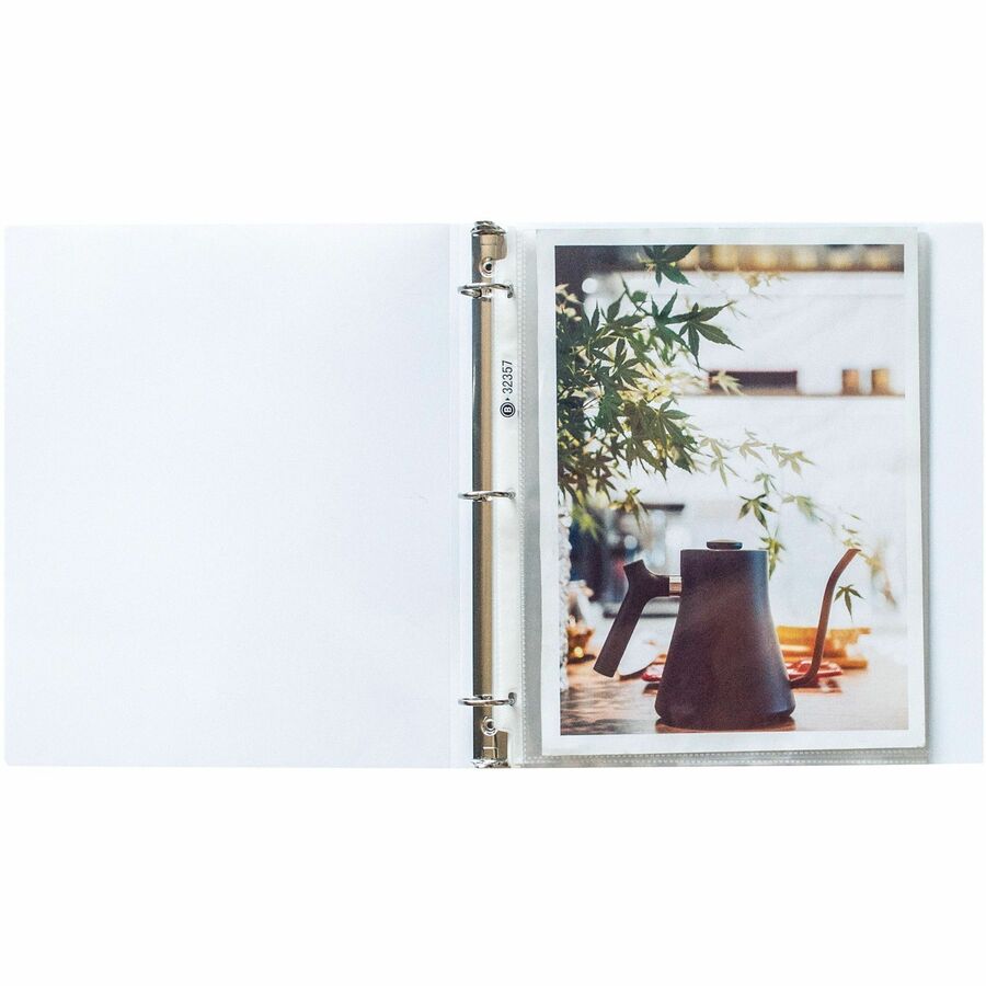 Business Source Sheet Protectors - 2.4 mil Thickness - For Letter 8 1/2" x 11" Sheet - 3 x Holes - Ring Binder - Top Loading - Rectangular - Clear - Polypropylene - 1 Pack