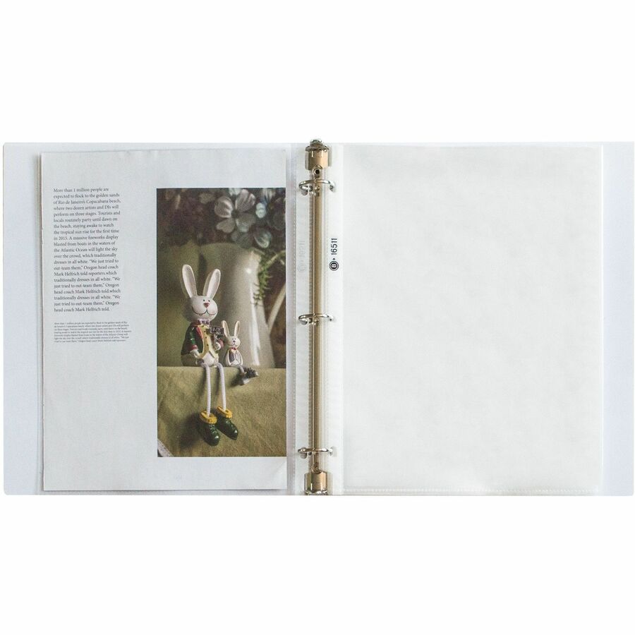 Business Source Sheet Protectors - 5 mil Thickness - For Letter 8 1/2" x 11" Sheet - 3 x Holes - Ring Binder - Top Loading - Rectangular - Clear - Polypropylene - 1 Box