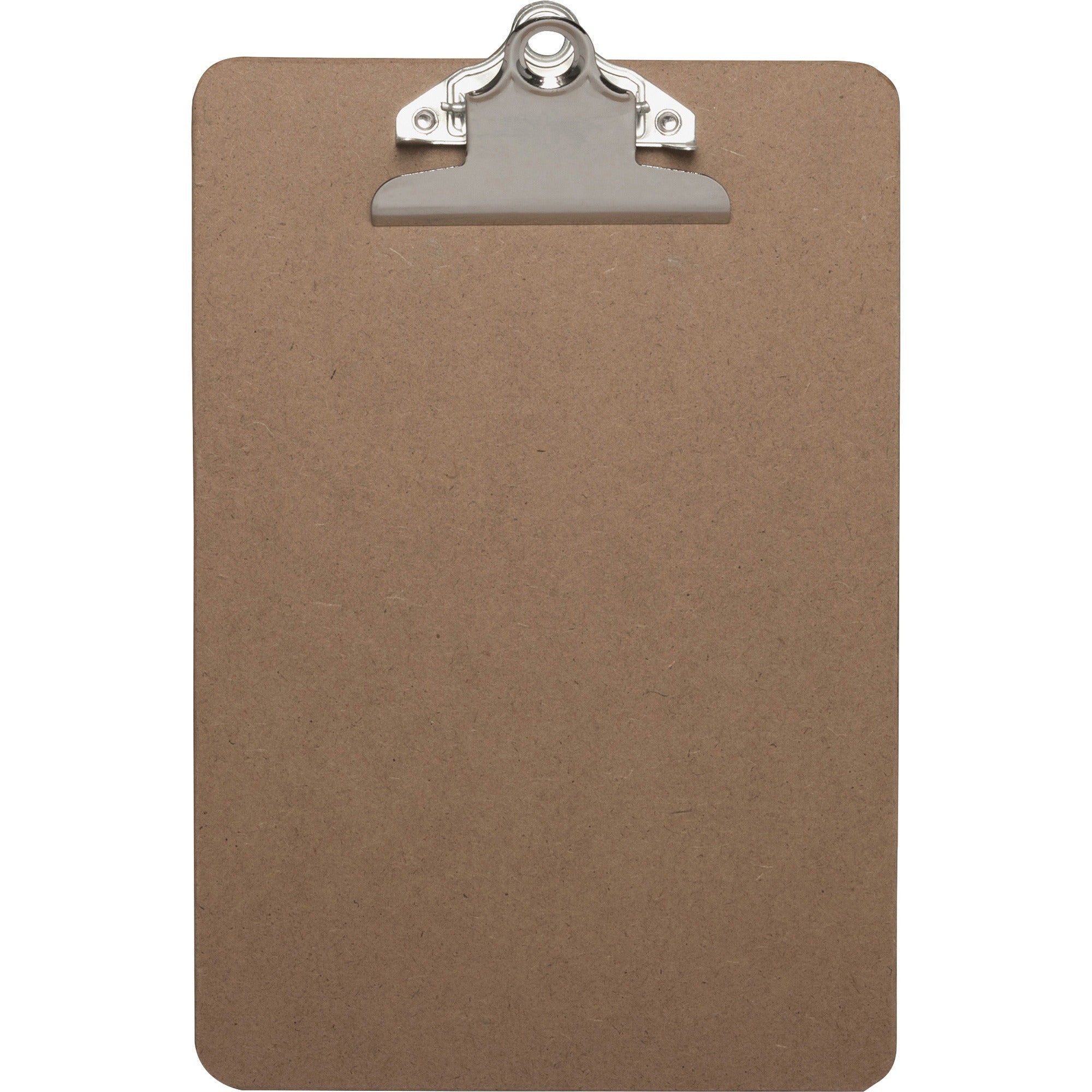 Business Source Mini Clipboard with Standard Metal Clip - Standard - 6" x 9" Sheet Size - Hardboard - Brown - 1 Each