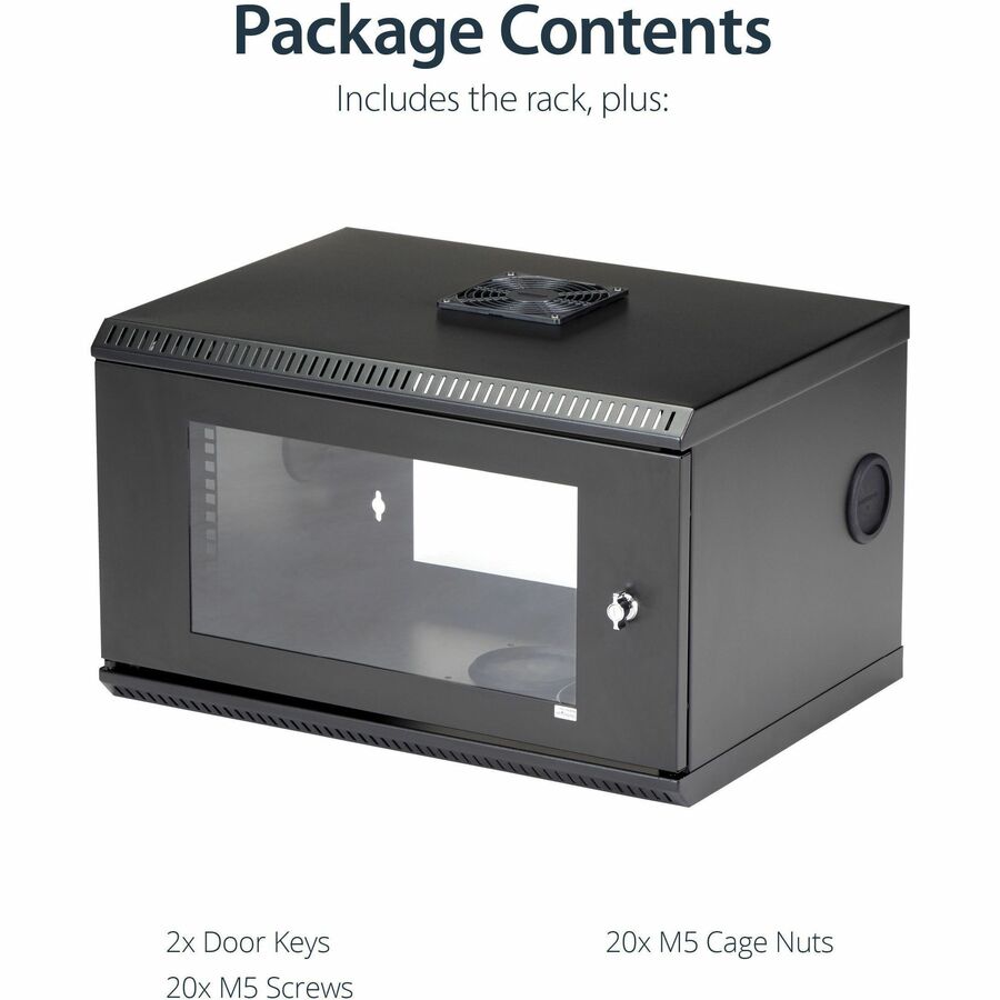 StarTech.com 6U 19" Wall Mount Server Rack Cabinet Acrylic Door