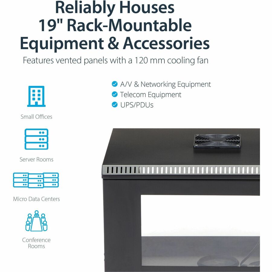 StarTech.com 6U 19" Wall Mount Server Rack Cabinet Acrylic Door
